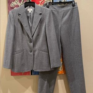 Talbots Gray Wool Pant Suit (8 Long)